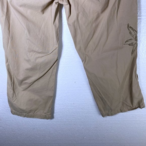 Lucky Brand Women's Size 10 / 30 Khaki Embroidered Floral Khaki Pants Cropped - Picture 10 of 11